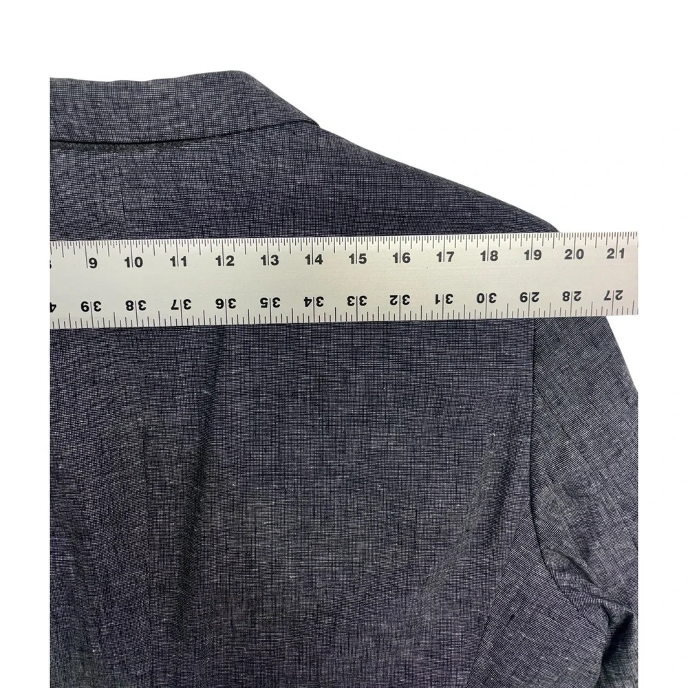 Banana Republic 46R Navy Blue Chambray Linen Cotton Blazer Jacket Sport Coat